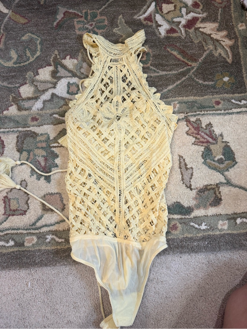 Free People Butter Yellow Bodysuit